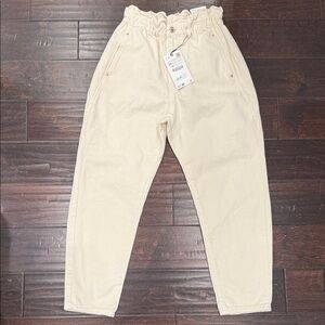 Zara Cream Baggy Fit Pants